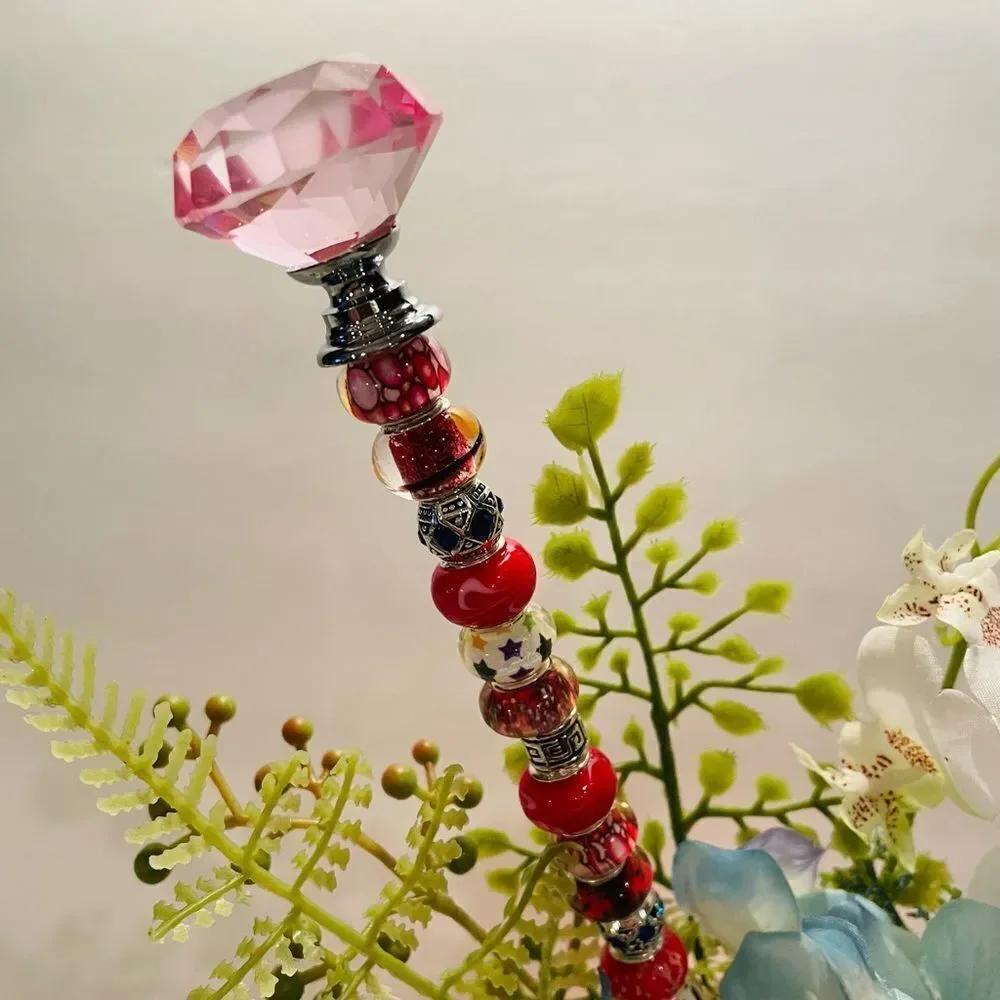 ‎#49 GLITZY PLANT JEWELRY, 7”, RED
